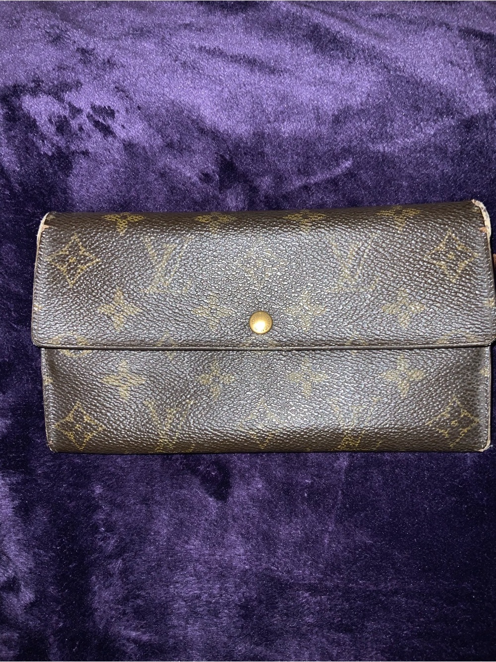 Louis Vuitton Monogram Canvas Long Wallet in Brown and Gold
